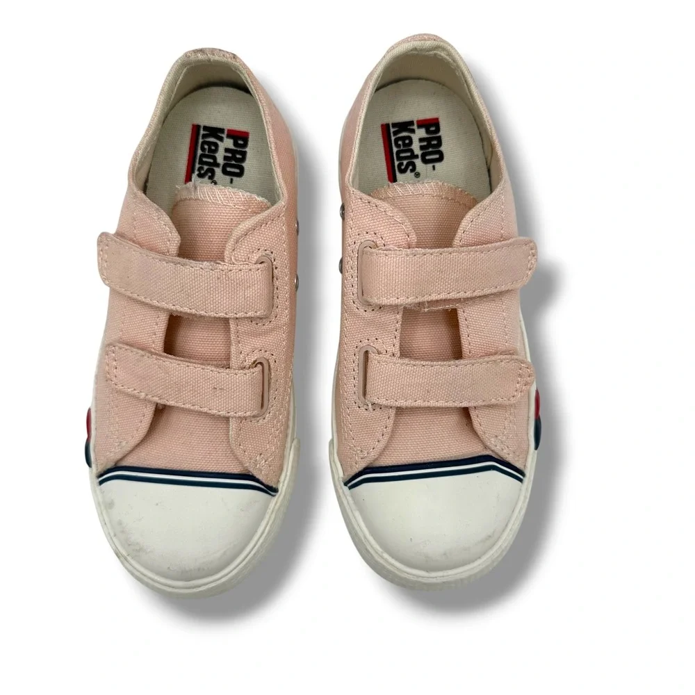 Pro-Keds Royal Lo Kids Pink Canvas Low Top Hook Loop Sneakers Size 10
